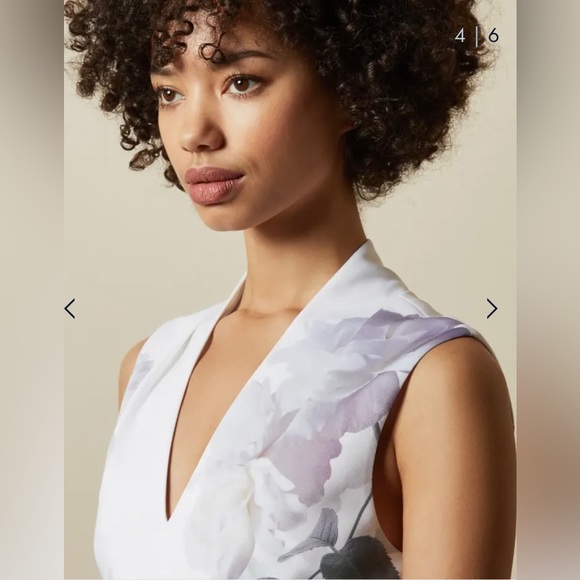 Ted Baker Sleeveless Marah Bouquet Bodycon Photo Realistic Floral Dress - Picture 8 of 9